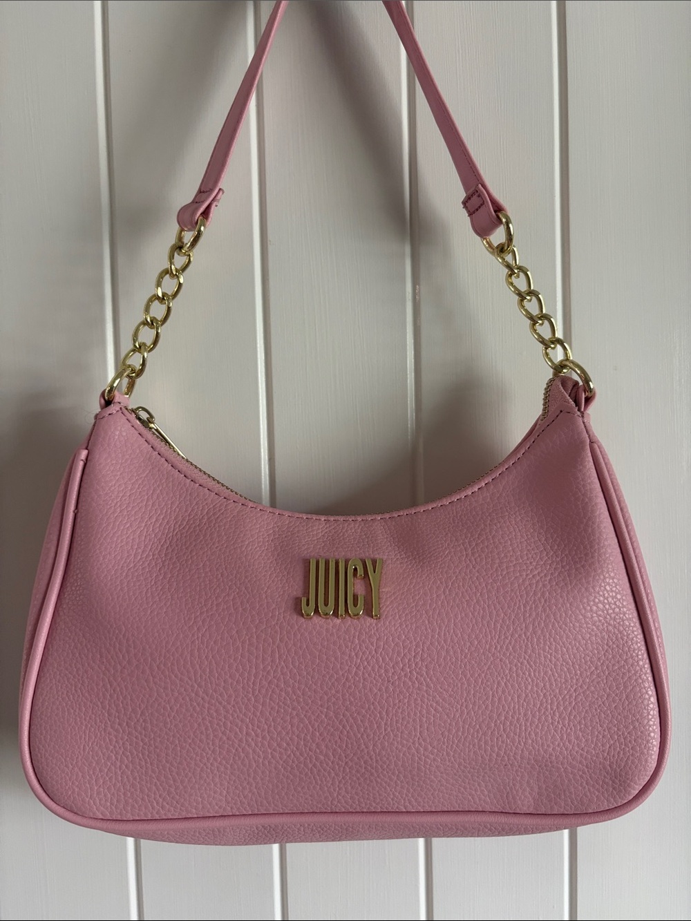 Juicy Couture Pale Pink Shoulder Bag with Gold Accents